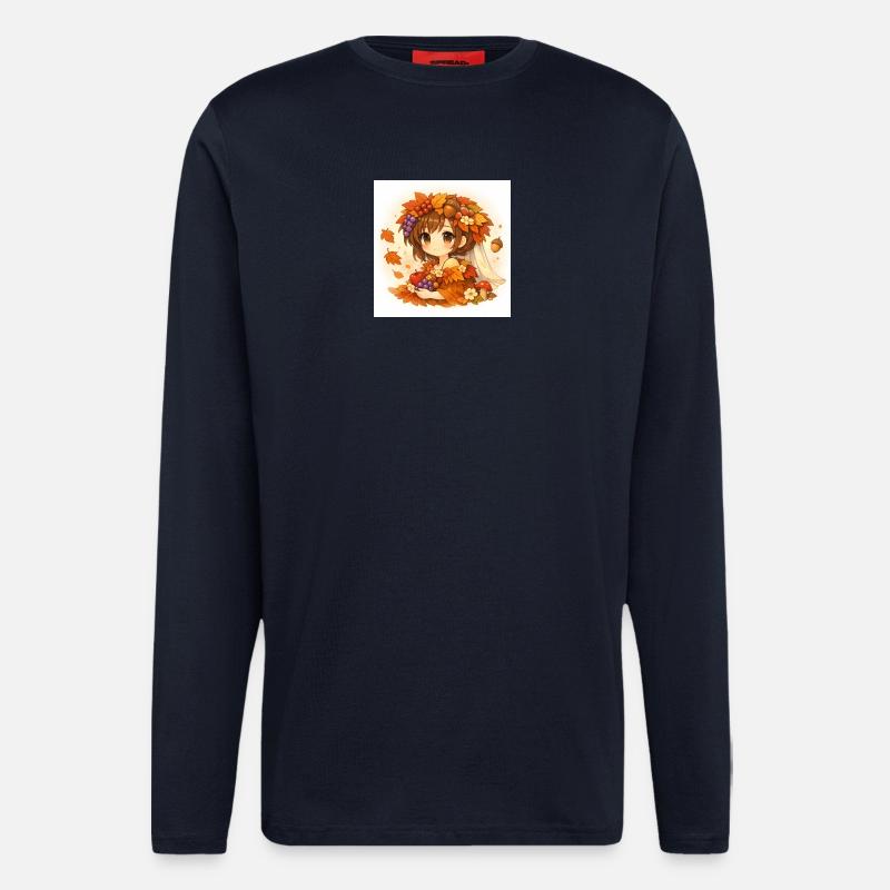 Mariée d automne  - Manches longues bio décontracté fabriqué en UE - DARK NAVY