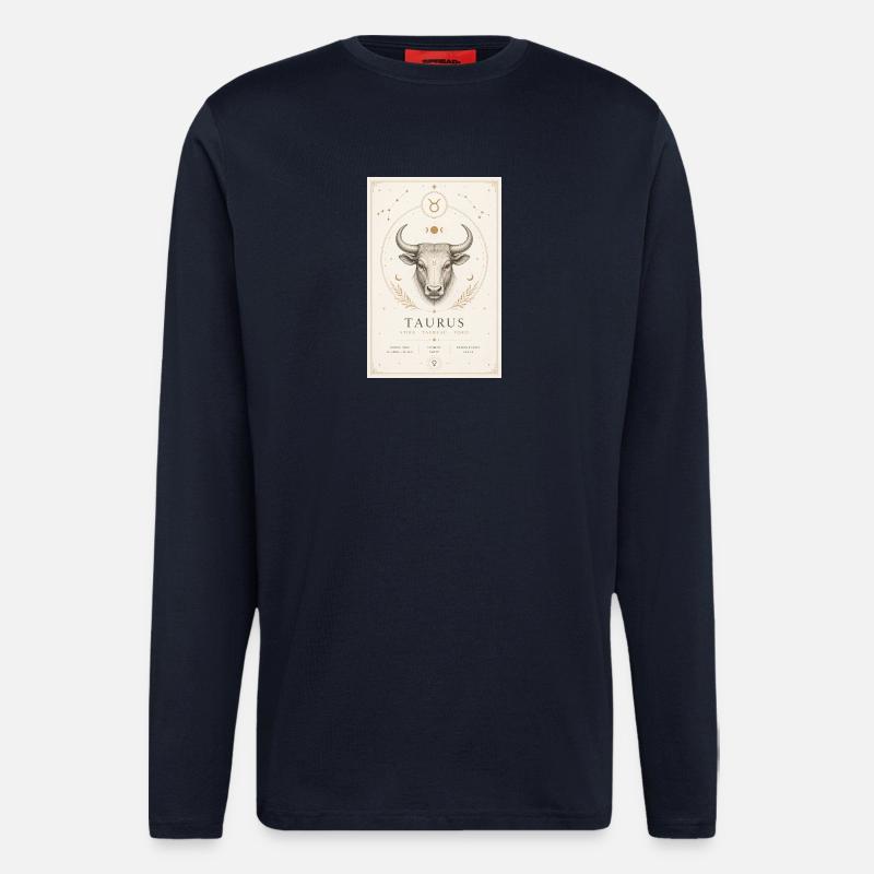 Stier Sternzeichen Kosmos-Illustration - Langarmshirt - made by SPREAD - DARK NAVY