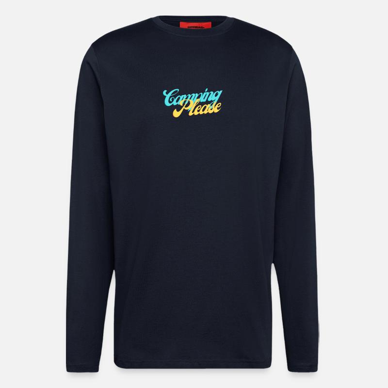 Camping Please Retro Script - Langarmshirt - made by SPREAD  - DARK NAVY