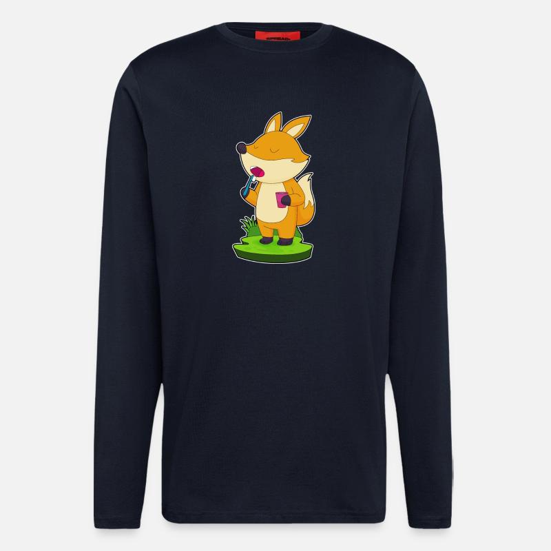 Fuchs Zahnbürste - Langarmshirt - made by SPREAD  - DARK NAVY