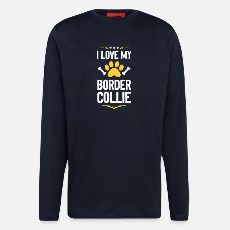 Ich liebe Border Collie - Langarmshirt - made by SPREAD  - DARK NAVY