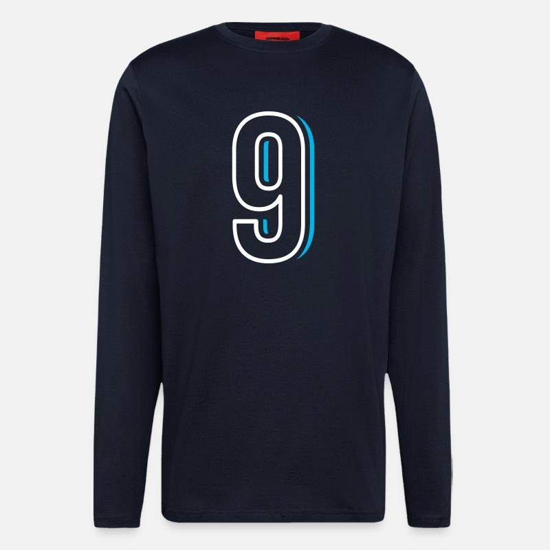 Nummer 9 - Neun - Langarmshirt - made by SPREAD  - DARK NAVY
