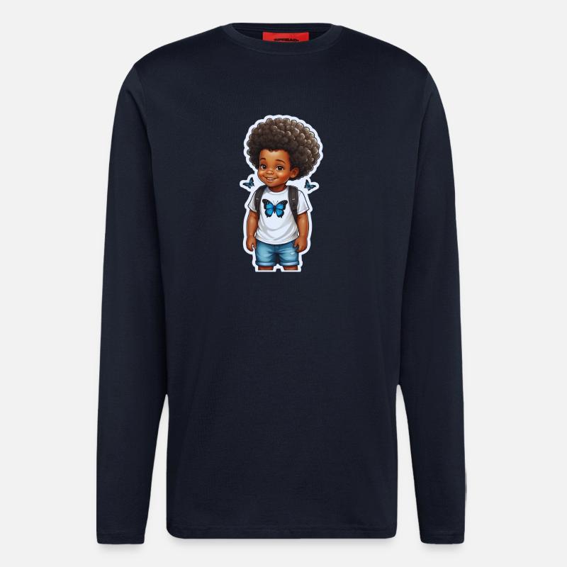 Niedlicher Kinderohrwurm mit Schmetterlinge - Langarmshirt - made by SPREAD  - DARK NAVY