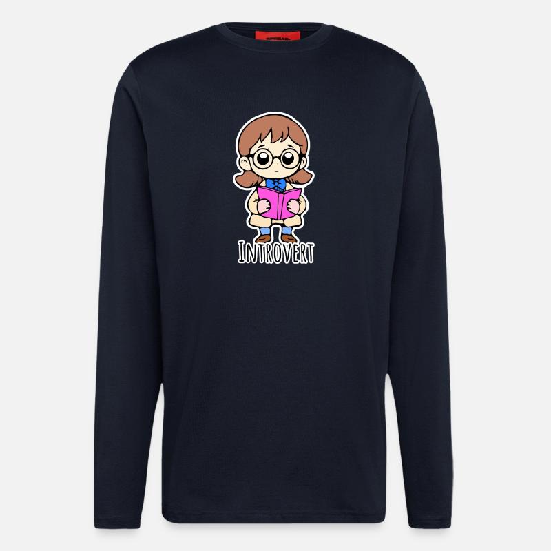 I'm rather reserved and introverted - Longsleeve - made by SPREAD  - DARK NAVY