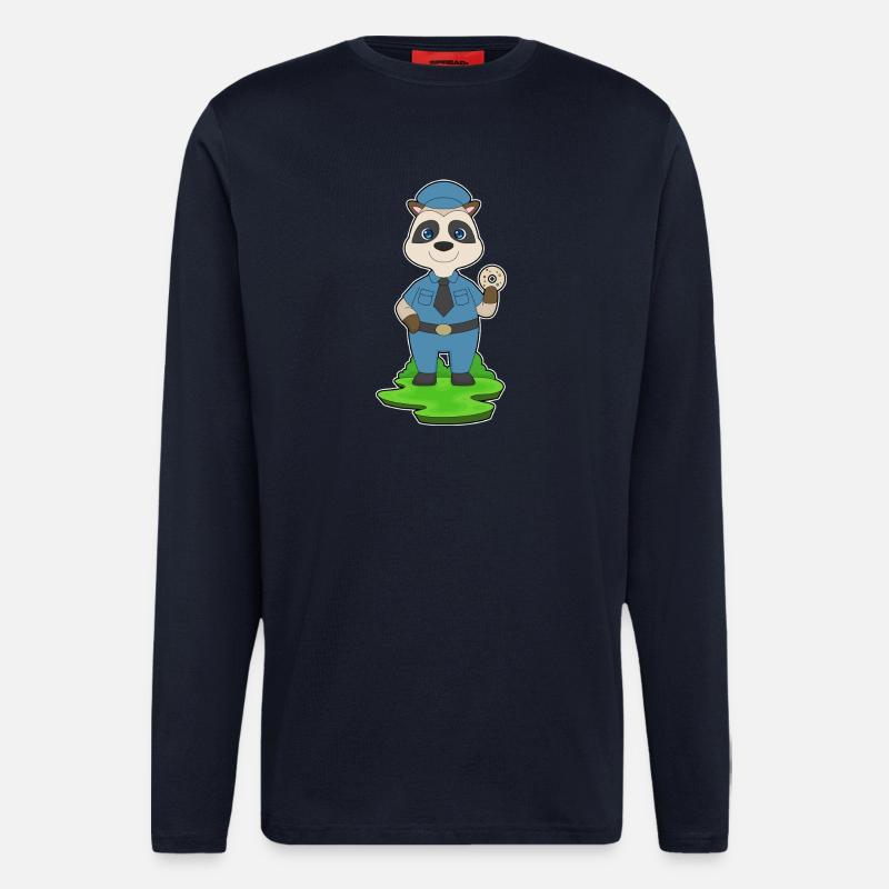 Erdmännchen Polizist Donut Polizei - Langarmshirt - made by SPREAD  - DARK NAVY
