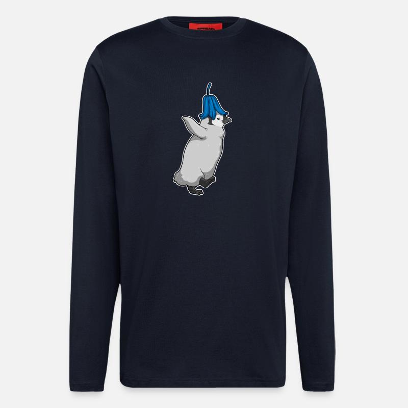 Pinguin Glockenblume Blumen - Langarmshirt - made by SPREAD  - DARK NAVY
