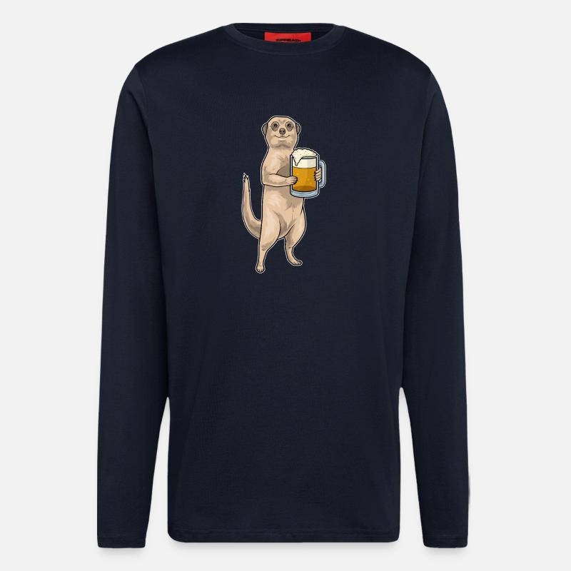 Erdmännchen Bier - Langarmshirt - made by SPREAD  - DARK NAVY