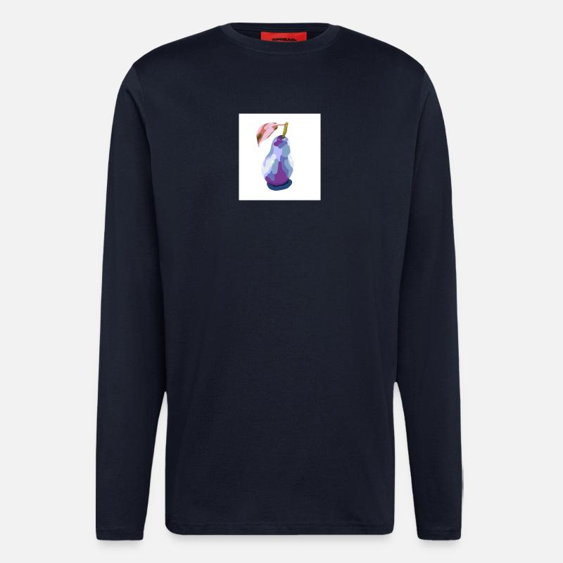 Poire en pastels abstrait - Manches longues bio décontracté fabriqué en UE - DARK NAVY