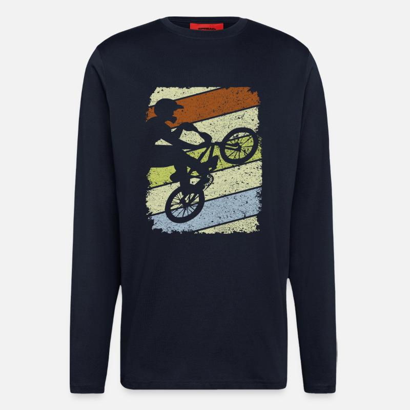 BMX - BMX Geschenkidee - BMX Rad - Langarmshirt - made by SPREAD  - DARK NAVY
