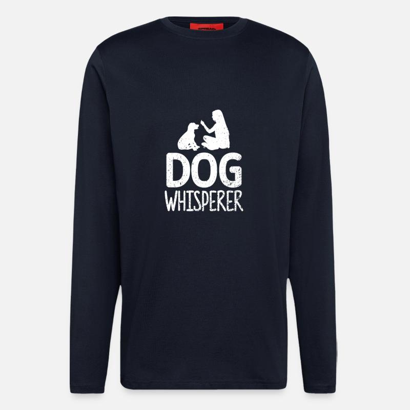 Chuchoteur de chien - Manches longues bio décontracté fabriqué en UE - DARK NAVY