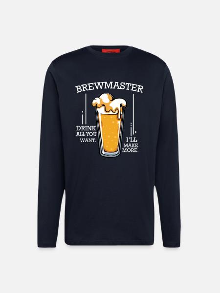 Biermeister Spruch Glas - Langarmshirt - made by SPREAD - DARK NAVY