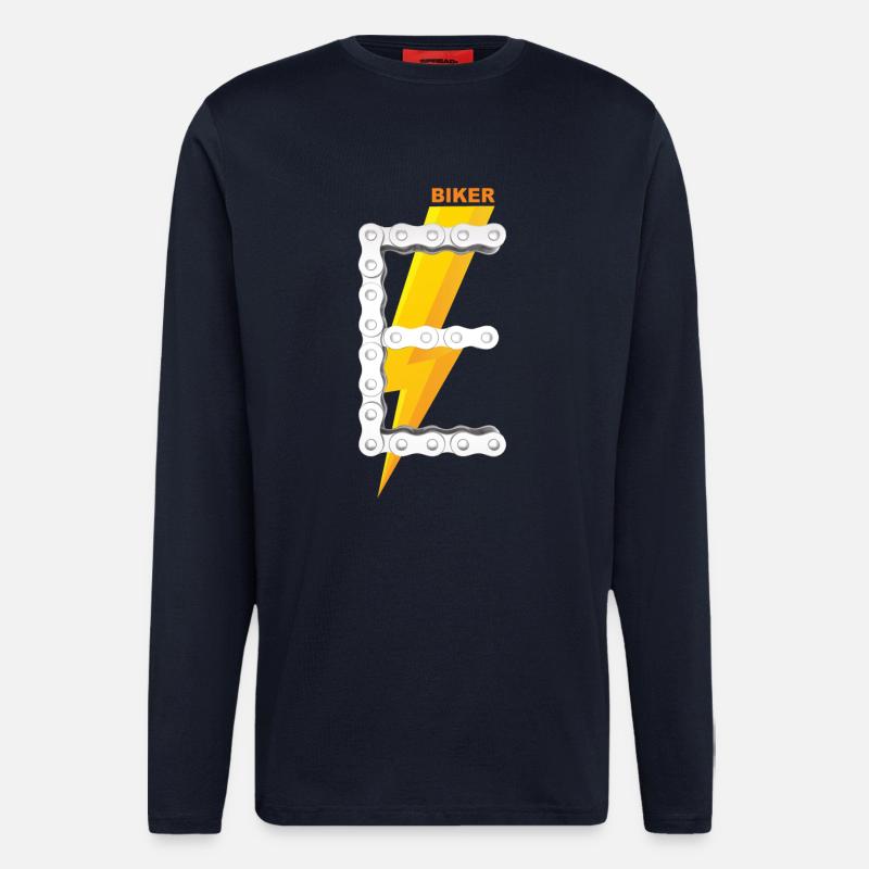 E-Biker Shirt Gift Icon Logo - Longsleeve - made by SPREAD  - DARK NAVY