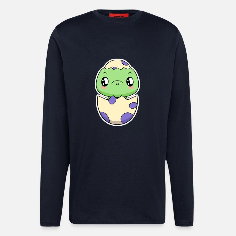 Small dinosaur from the egg - Longsleeve - made by SPREAD  - DARK NAVY