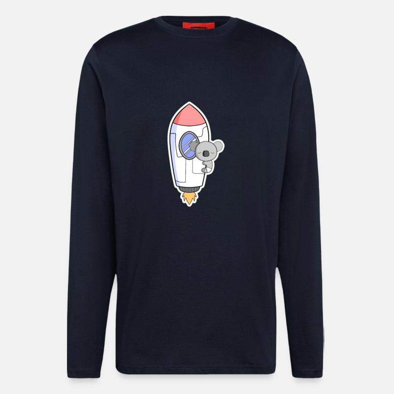 Koala rocket in orbit - Longsleeve - made by SPREAD  - DARK NAVY