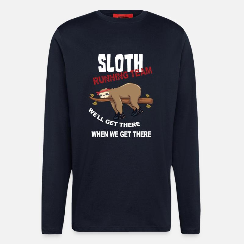 Lustiger Sloth Laufteam Design - Langarmshirt - made by SPREAD  - DARK NAVY