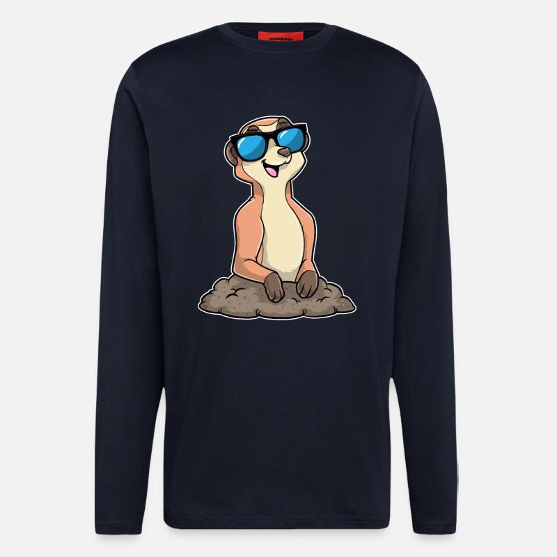 Erdmännchen mit Brille - Langarmshirt - made by SPREAD  - DARK NAVY
