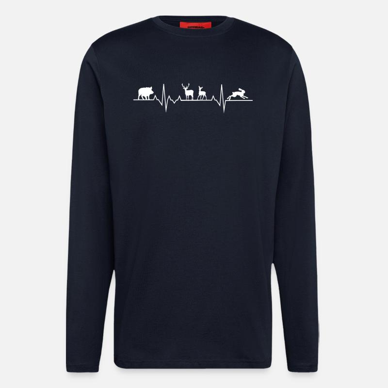 Herzschlag Jagd Jäger Wald - Langarmshirt - made by SPREAD  - DARK NAVY