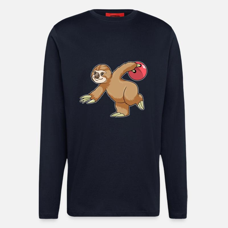 Faultier Bowling Bowlingkugel - Langarmshirt - made by SPREAD  - DARK NAVY