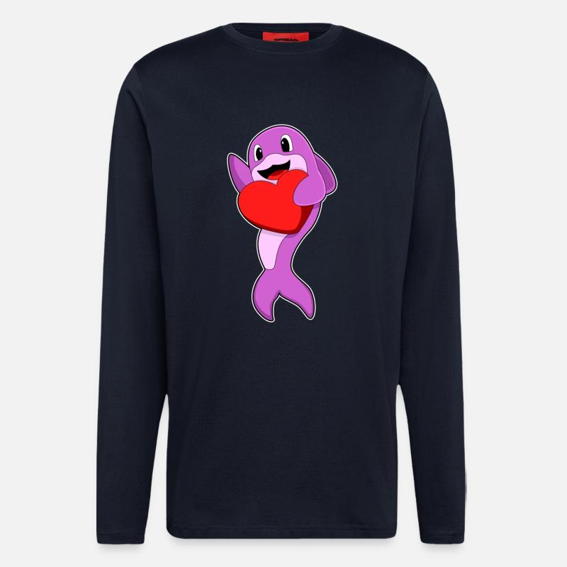 Delfin Herz - Langarmshirt - made by SPREAD - DARK NAVY