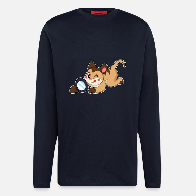 Erdmännchen mit Lupe - Langarmshirt - made by SPREAD  - DARK NAVY