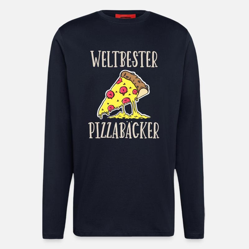 Weltbester Pizzabäcker - Langarmshirt - made by SPREAD  - DARK NAVY