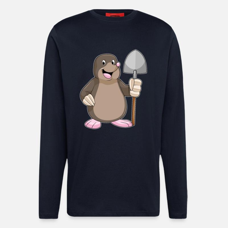 Mole Miner Shovel Mining - Longsleeve - made by SPREAD - DARK NAVY