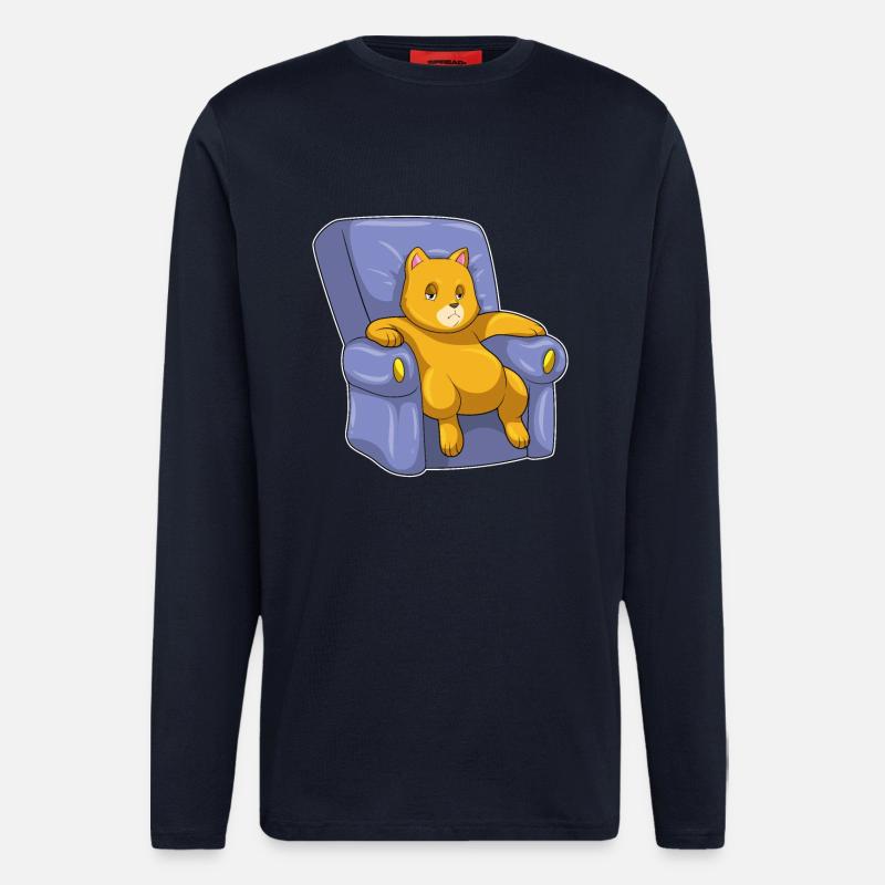 Cat with sofa - Longsleeve - made by SPREAD - DARK NAVY