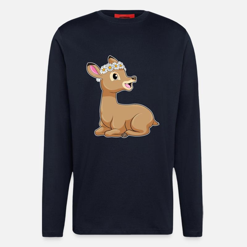 Reh Gänseblümchen - Langarmshirt - made by SPREAD - DARK NAVY