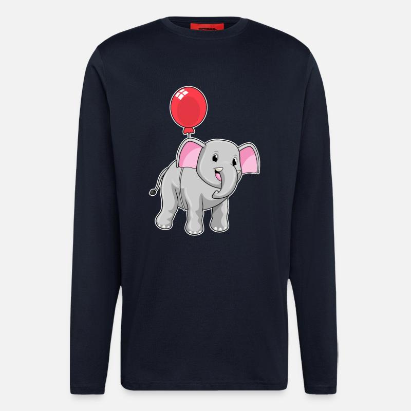 Elefant mit Luftballon - Langarmshirt - made by SPREAD  - DARK NAVY