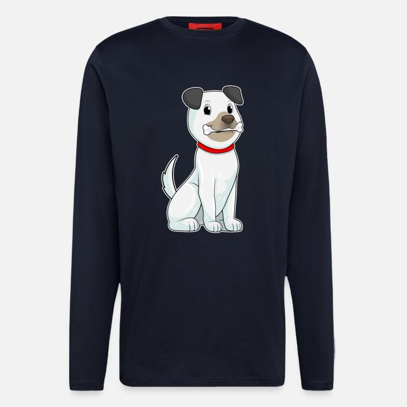 Hund mit Knochen - Langarmshirt - made by SPREAD  - DARK NAVY