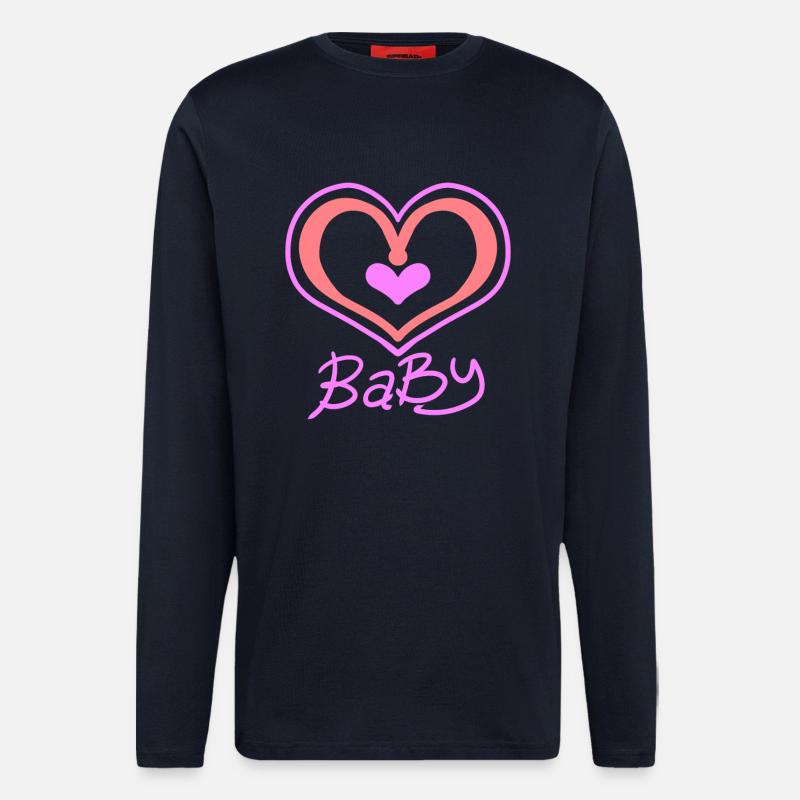 Cœur de bébé - Manches longues bio décontracté fabriqué en UE - DARK NAVY