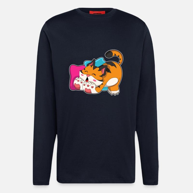 Tiger müde - Langarmshirt - made by SPREAD - DARK NAVY