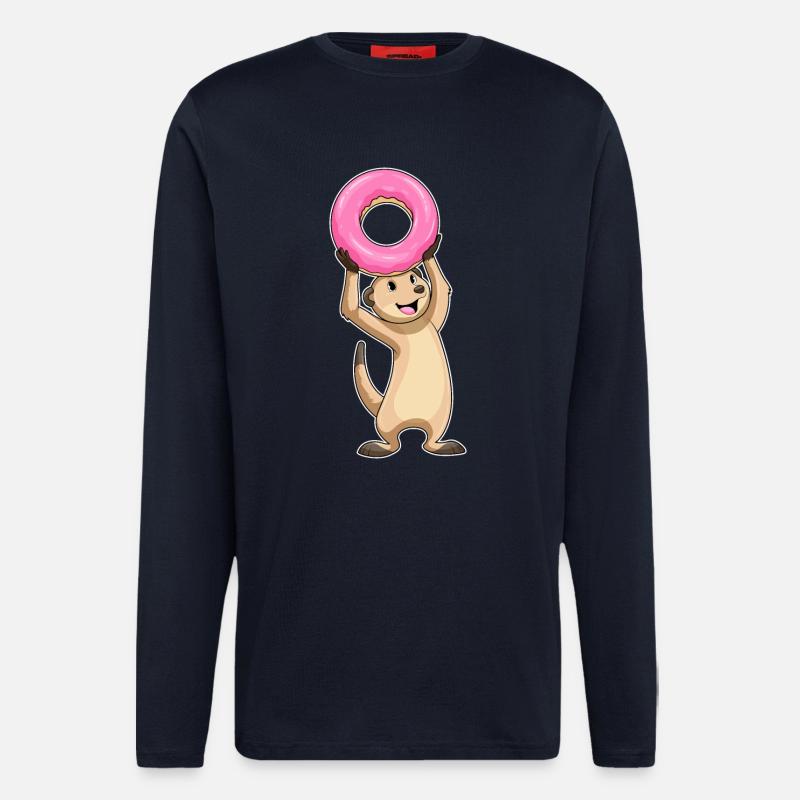 Erdmännchen mit Donut - Langarmshirt - made by SPREAD  - DARK NAVY