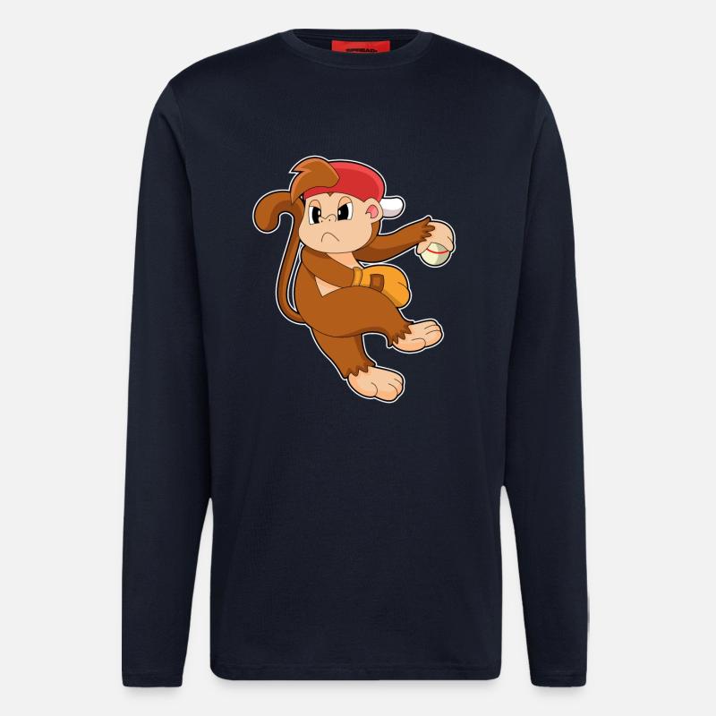 Gant de baseball Monkey - Manches longues bio décontracté fabriqué en UE - DARK NAVY