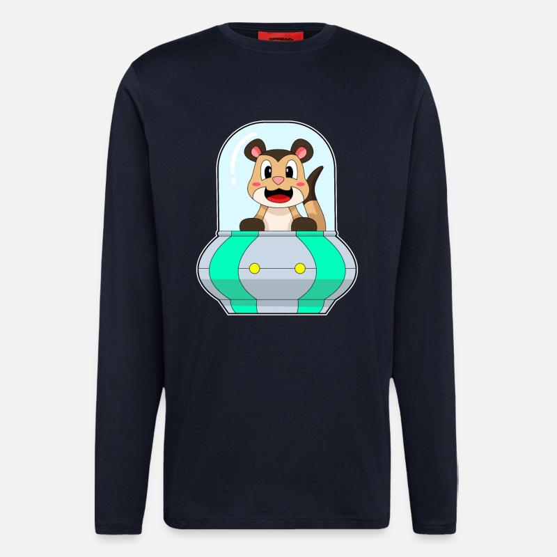 Erdmännchen mit Schiff - Langarmshirt - made by SPREAD  - DARK NAVY