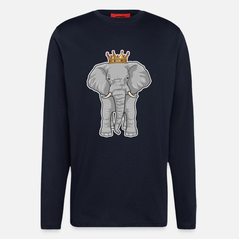 Elefant Krone - Langarmshirt - made by SPREAD  - DARK NAVY