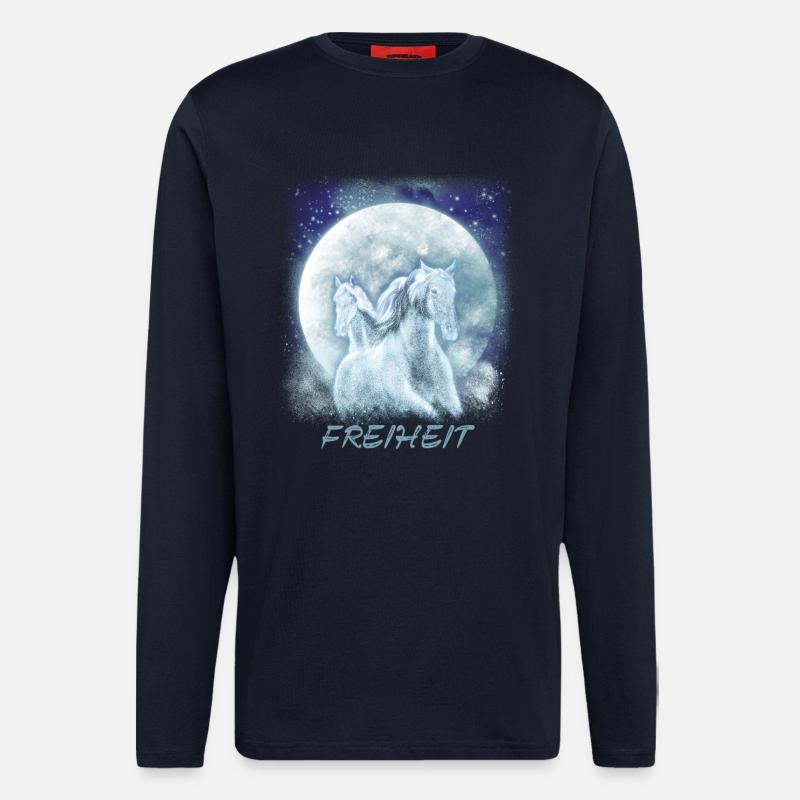 Pferde Mädchen Freiheit - Langarmshirt - made by SPREAD  - DARK NAVY