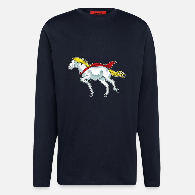 Pferd Umhang - Langarmshirt - made by SPREAD  - DARK NAVY