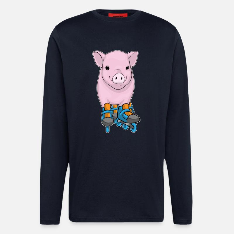 Schwein Inline skating Inline skates - Langarmshirt - made by SPREAD  - DARK NAVY