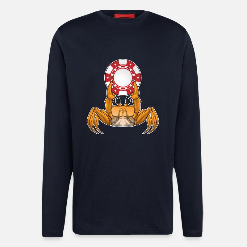 Krabbe Poker Pokerchips - Langarmshirt - made by SPREAD  - DARK NAVY