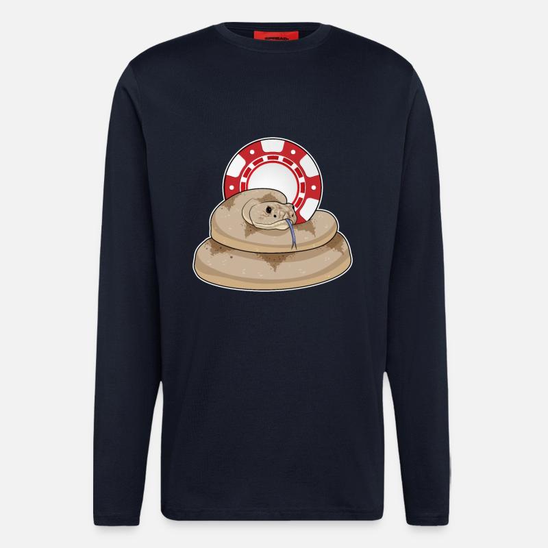 Schlange Poker Pokerchips - Langarmshirt - made by SPREAD  - DARK NAVY