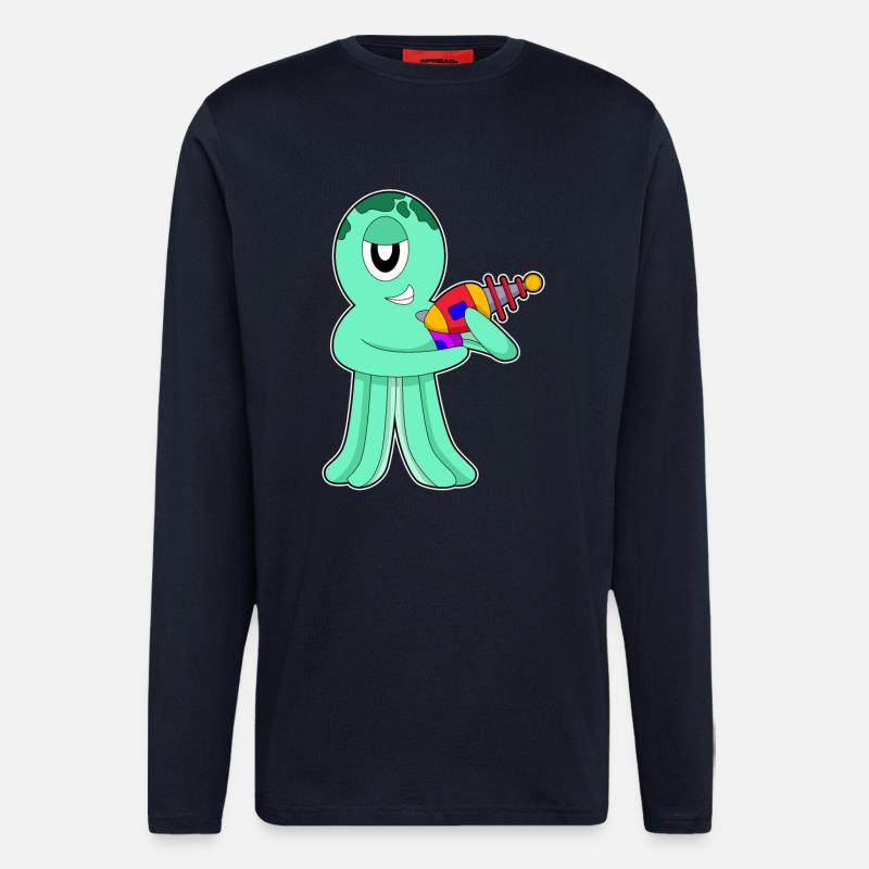 Krake Alien - Langarmshirt - made by SPREAD - DARK NAVY