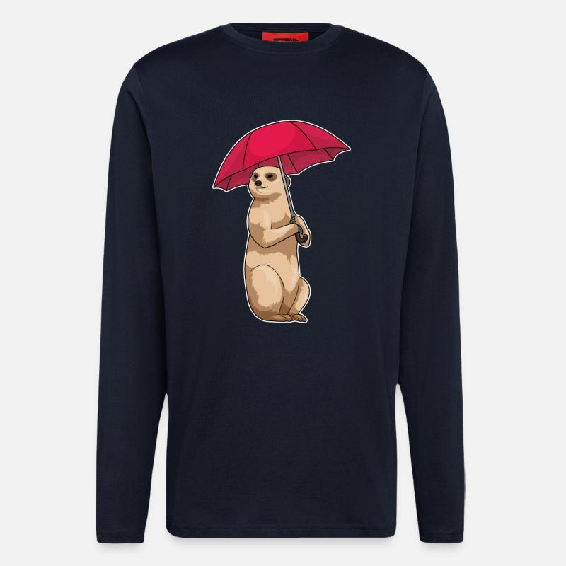 Erdmännchen Regen Regenschirm - Langarmshirt - made by SPREAD  - DARK NAVY