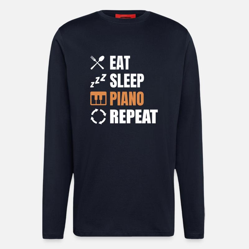 Klavierspieler Routine - Langarmshirt - made by SPREAD - DARK NAVY