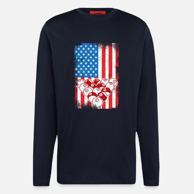 4. Juli Billard - Langarmshirt - made by SPREAD  - DARK NAVY
