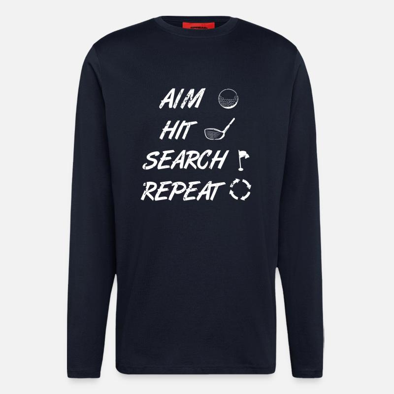 Aim Beat Search Repeat Golf - Longsleeve - made by SPREAD - DARK NAVY