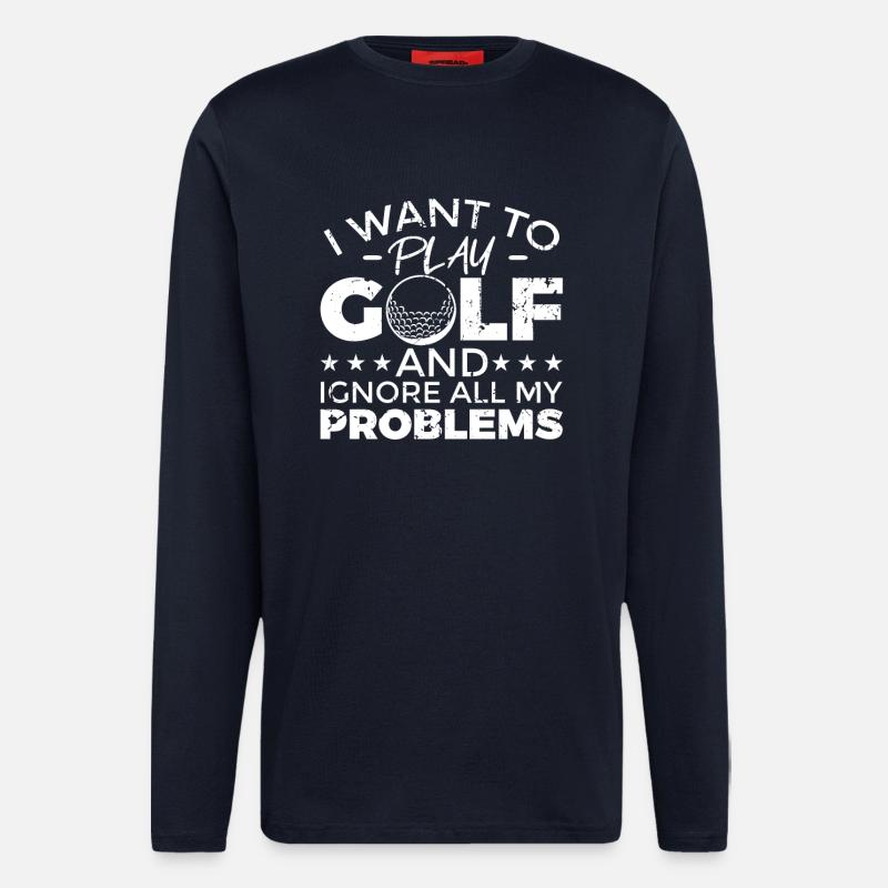 Dicton de golf cool - Manches longues bio décontracté fabriqué en UE - DARK NAVY