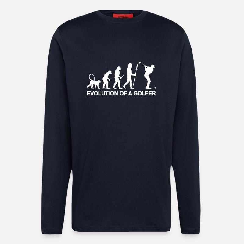 Evolution of a golfer - Longsleeve - made by SPREAD - DARK NAVY