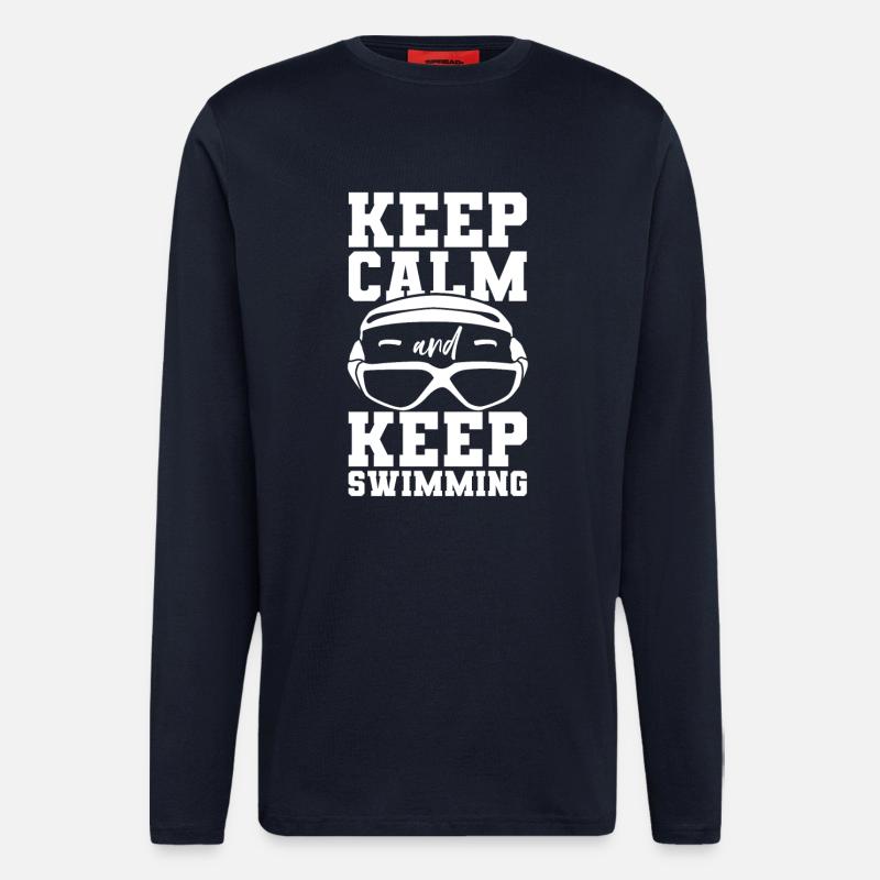 Keep Calm And Keep Swimming - Langarmshirt - made by SPREAD  - DARK NAVY
