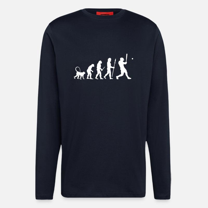 Évolution du baseball - Manches longues bio décontracté fabriqué en UE - DARK NAVY